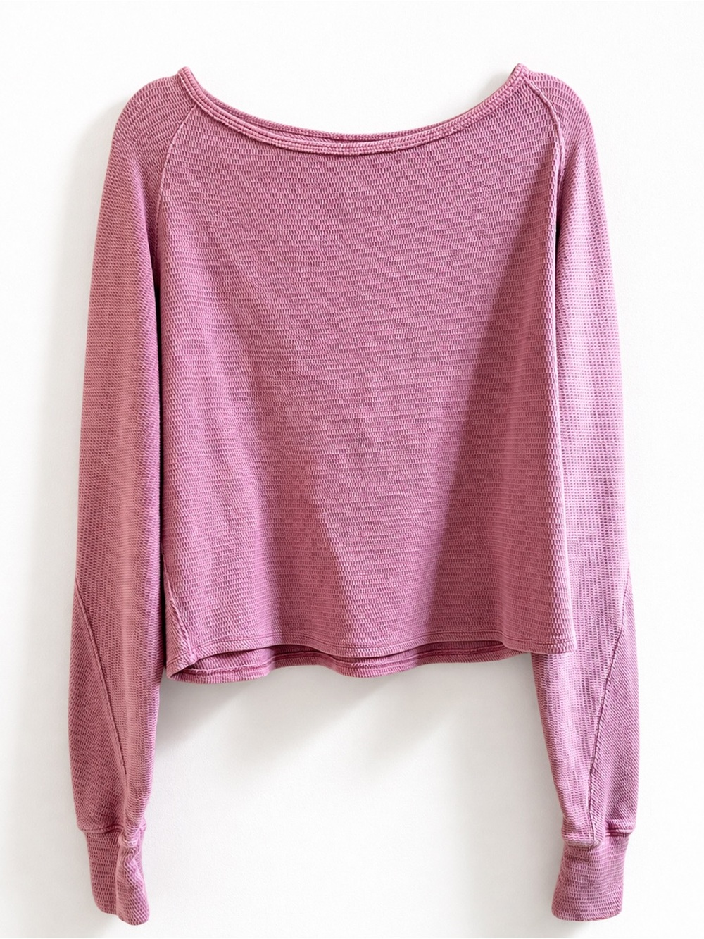 Free People We The Free Jess Thermal Crop Top Lavender Distressed Size M